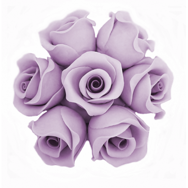 Róże cukrowe fioletowe mercedes do dekoracji tortu 10 szt